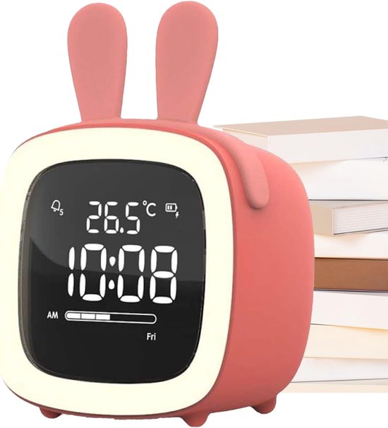 Wekker Slaaptrainer - Digitale Klok Kinderen - Gezonde Slaap Routines - Licht Tijdweergave - 12 x 1 cm - Wit