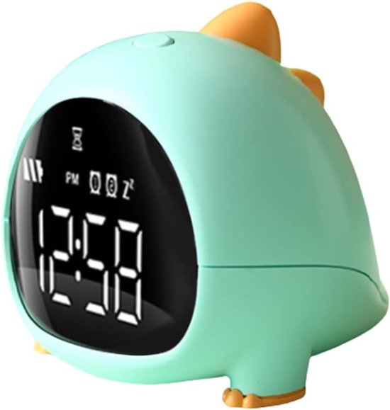 Wekkers - Leuke wekker met USB-oplaadpoort, 2 alarmen, luid LED-display, sluimerfunctie, bureauklok met instelbare beltoon (Kleur: Groen) van Merkloos
