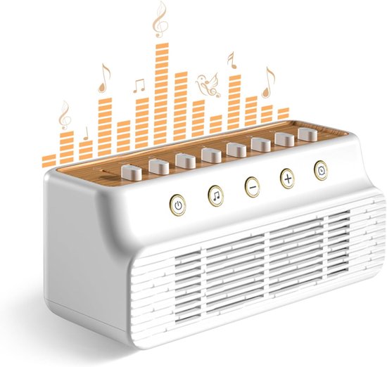 White Noise Machine, 8 mixopties voor natuurgeluiden, White Noise-apparaat, White Noise-geheugenfunctie, slaapmuziek voor volwassenen en baby's (wit/bruin) van REACHER