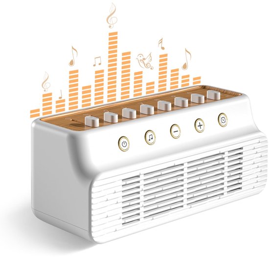 White Noise Machine - 8 Natuurlijk Geluid Mixopties, Geheugenfunctie, Slaapmuziek voor Volwassenen en Baby's (Wit/Bruin) van Merkloos