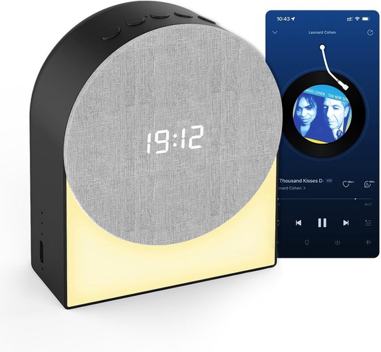 White noise machine alarm - met nachtlampje - 4-in-1 bluetooth speaker - natuurlijk geluid - geschikt voor volwassenen - kinderen - baby - draagbare slaaphulp - oplaadbaar - tijdschakelfunctie - instelbare helderheid van Merkloos