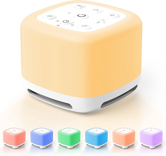 White Noise Machine Baby - 40 verschillende geluiden - 3 timer opties - 7 kleuren - Dimbaar - White Noise - Witte Ruis