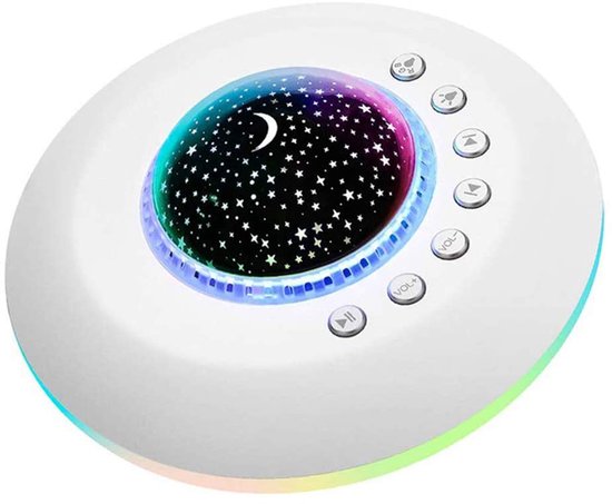 White Noise Machine - Draagbaar USB Wit Geluid voor Baby, Met Nachtlampje/sterprojector, 20 Ononderbroken Hoge Fideliteit Geluiden/Wiegliederen van Merkloos
