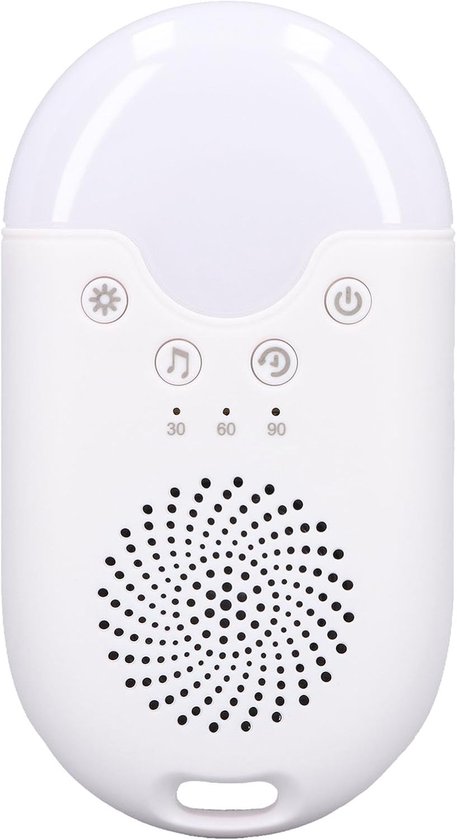 White Noise Machine - Draagbare Handheld, Opladen Bevorder Slaapgeluidsmachine met Kleurrijk Licht Diverse Muziek Slaaphulpapparaat Ondersteuning voor Thuisreizen Nachtgebruik van Merkloos