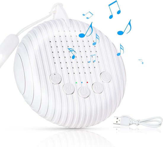 White Noise Machine met 10 geluiden - 93*80*28mm - Voor baby & volwassenen - Witte Ruis - Slaaphulp - Slaaptrainer - Slaap geluidsmachine - Wit