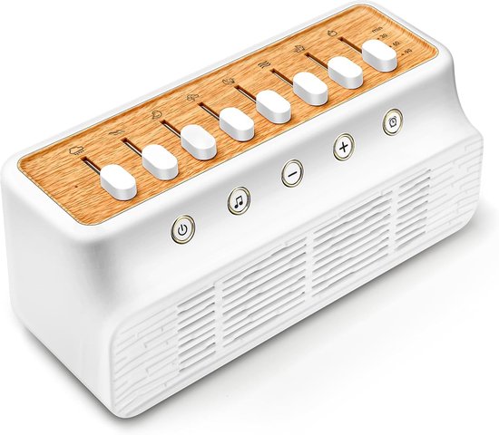 White Noise Machine met 8 natuurgeluiden | Bluetooth 5.0 slaapluidspreker met timer | draagbare slaaphulp voor volwassenen en baby's | anti-slip design & USB-C/oplaadkabel | voor thuis/kantoor/yoga van Merkloos