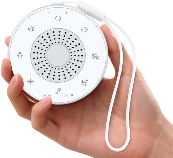 White Noise Machine met Geluiden en Zacht Ademlicht – Draagbaar Slaaphulpmiddel voor Volwassenen en Kinderen, 30 Geluiden, Timer, Oplaadbare Batterij voor Slaapkamer, Kinderkamer, Reizen