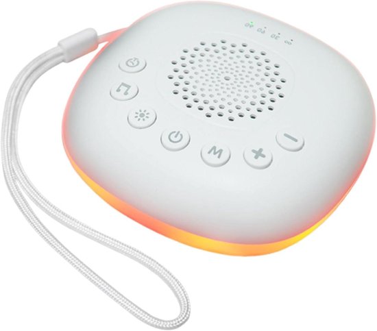 White Noise Machine - Slaap Geluiden Apparaat - Rustgevend Slapen - USB Oplaadbaar - 10x10x4.1cm - Wit