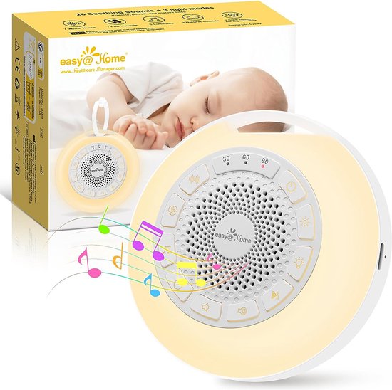 White Noise Machine - Witte ruis - Witte ruis machine - White noise baby - White noise volwassenen met 26 standen - Slaaphulp met nachtlampje van Flowy.