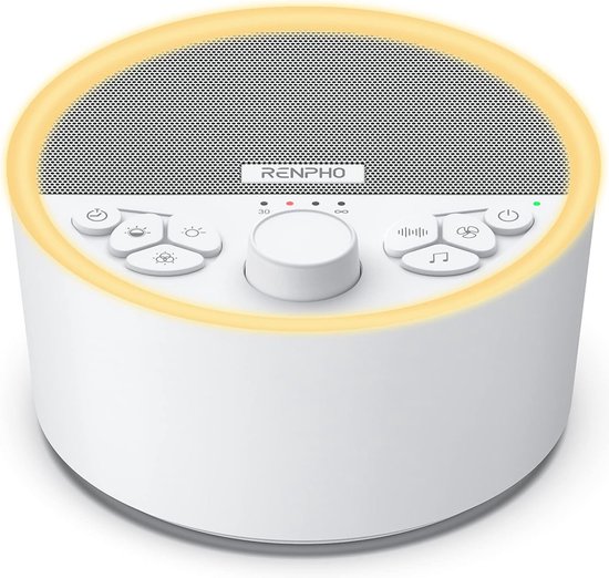 White Noise Machine - Witte ruis - Witte ruis machine - White noise baby - White noise volwassenen - Slaaphulp met nachtlampje van Alecto