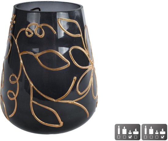 Windlicht diana L glas 16x16x20 cm. van Mica Decorations