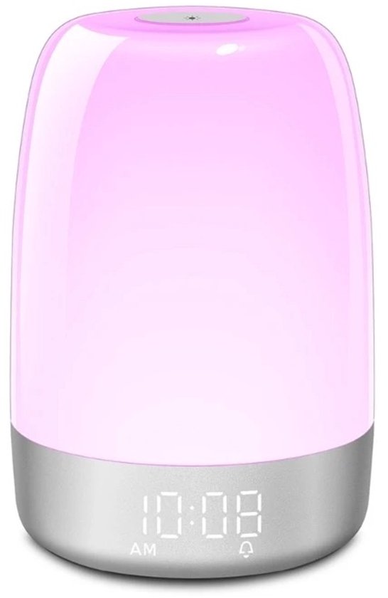 WiseGoods Premium Ochtendlicht Wekker - Digitale Lichtwekker Met Lamp & Natuurgeluiden - Snooze Functie - Lampje Slaapkamer - Wit van Merkloos