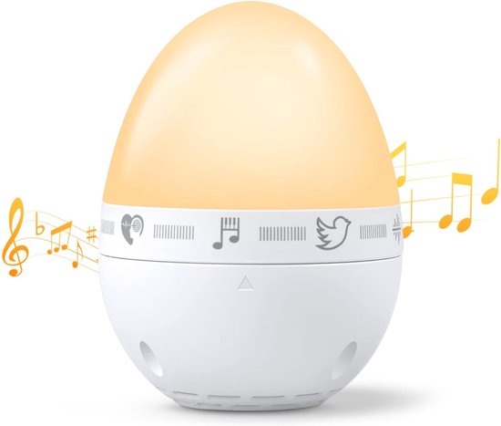 Wit Noise Machine Baby - 9 Kalmerende Geluiden, Dimbaar Nachtlampje, Timer, Natuurgeluiden - Slaaphulp, Draagbaar, USB-C Oplaadbaar (Cadeau Nieuwe Ouders) - Kalmerende natuurgeluiden, draagbaar