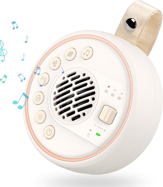 Witruismachine – Baby Geluidsmachine – 22 Kalmerende Geluiden – 60 Volumeniveaus – 2000mAh Batterij – Bluetooth Luidspreker – Draagbare Witruis – voor Kinderen en Volwassenen
