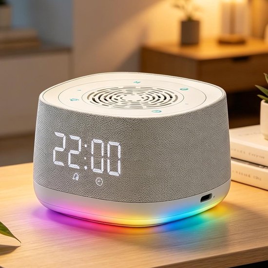 Witruismachine met Bluetooth 5.4 - 14 Kalmerende Geluiden en Timer - Witruisapparaat - Draadloos Slaaphulpmiddel voor Reizigers, Meditatie, Yoga