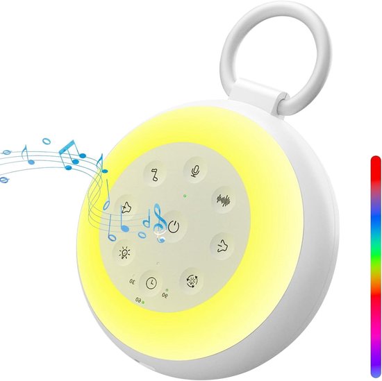 Witte geluidsmachine voor pasgeborenen met nachtlampje - 24 rustgevende geluiden - USB oplaadbaar van Merkloos