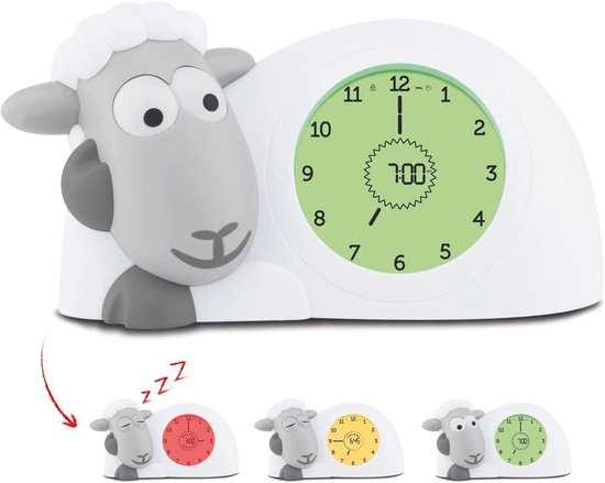 Witte Kinderwekker met Nachtlamp, Ideaal voor Slapen en Wakker Worden