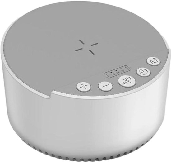 Witte Ruis Luidspreker - Slaapgeluid Machine - Ontspannen Slapen - Geïntegreerd Oplaadstation - 10x10x5.7cm - Wit van Merkloos