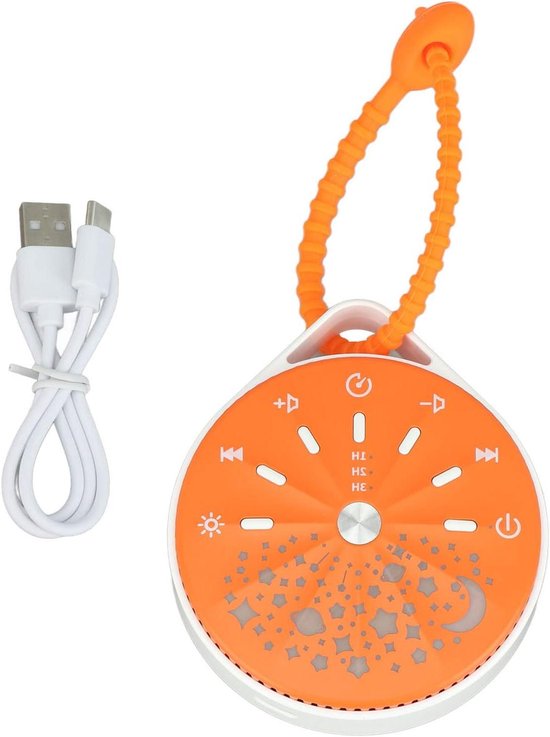 Witte Ruis Machine - Geluid machine - Baby Slaap - 10 Natuurlijke Geluiden - Compact Ontwerp - Oranje