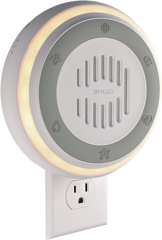 Witte ruis machine - Geluidstherapie apparaat - Beter slapen - 20 rustgevende geluiden - 10 cm - Wit