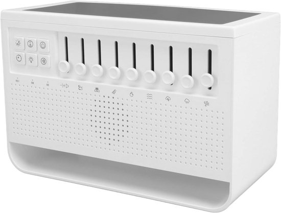 Witte Ruis Machine - Slaap Geluiden - Snelle Slaaphulp - Geïntegreerde Luchtbevochtiger - 200 ml Tank - Wit