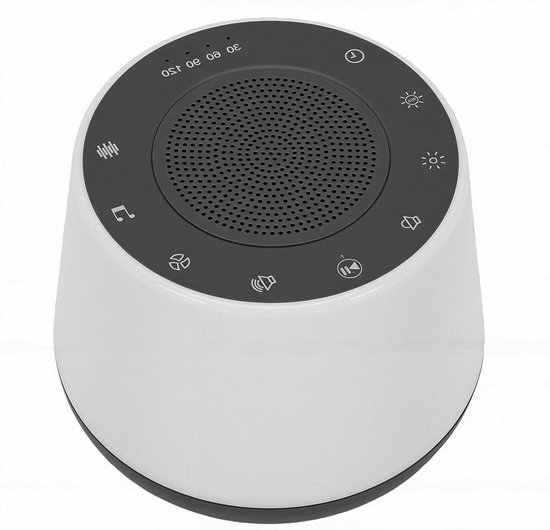 Witte Ruis Machine - Slaapgeluid Apparaat - Ontspannen Slapen - 32 Rustgevende Geluiden - 12 x 12 x 10.5 cm