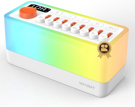 Witte Ruis Machine - Slaapgeluiden Apparaat - Ontspannen Slapen - 8 Natuurgeluiden - 17.78 x 8.89 cm - Wit van Merkloos