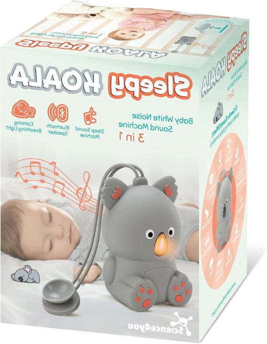 Witte ruis machine - Slaapmachine baby - Baby helpen slapen - Met nachtlampje - 84 x 65 x 108 cm
