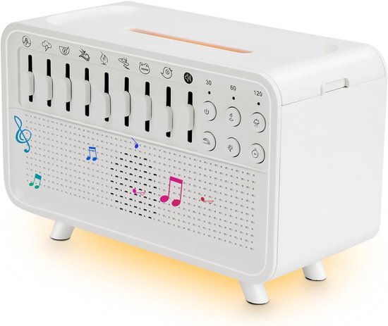 Witte Ruis Machine - Sound Machine Slaaphulp - Ontspannen Slapen - Vlam Effect - 200 ml - Wit