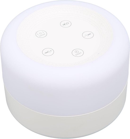Witte Ruis Slaaphulpmiddel - Geluidsmachine met USB Oplaadbaar - 10 Natuurlijke Geluiden - Slaapliedjes - Slaaptherapie-apparaat - Muziek Kleuren Nachtverlichting - Slimme Timing