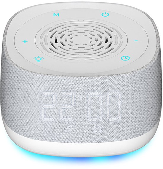 Witte ruismachine, draadloze slaaphulp, Bluetooth-desktopluidspreker geschikt voor lichte slapers, reizigers, studenten, mediteerders, yogabeoefenaars en voor gebruik in huizen, appartementen, slaapkamers, enz. - Wit van Merkloos