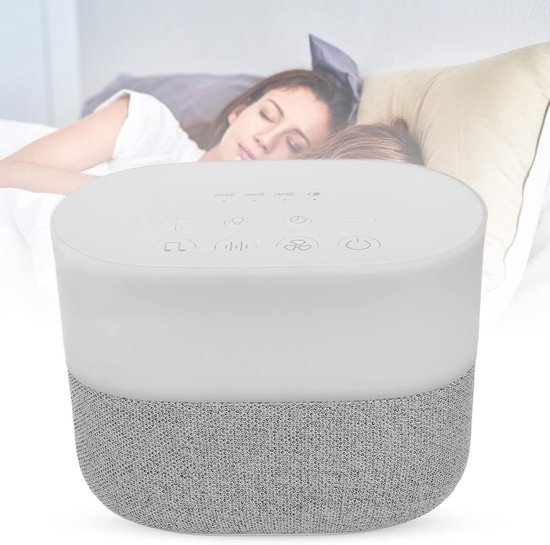 Witte ruismachine - Draagbaar met 26 rustgevende geluiden - Nachtlampje voor volwassenen en kinderen - Thuis en op kantoor van Calmzy