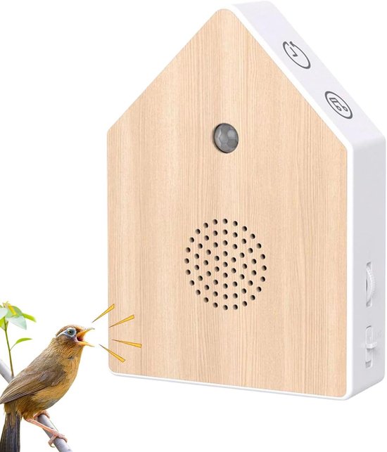 Witte ruismachine - Geluidsmachine slaap - Ontspannende geluiden - Bewegingssensor - 10.8 cm - Houtkleur