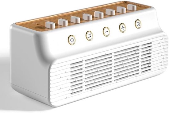 Witte ruismachine, rustgevende geluiden en nachtverlichting, slaapklankdoos 8 natuurgeluiden, mixer rustgevende geluidstherapie USB witte geluidsmachine met timer om thuis te slapen yoga