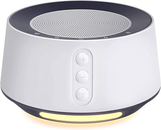 Witte ruismachine - Slaapgeluid machine - Baby slaap - Verstelbaar nachtlampje - 12 cm - Wit
