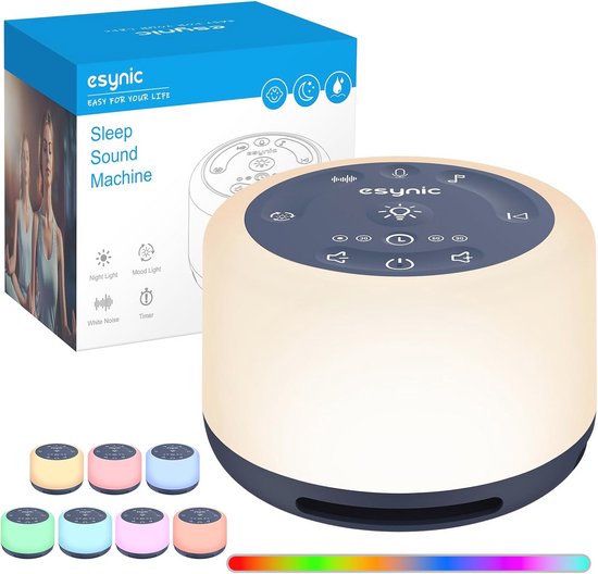 Witte Ruismachine voor Baby en Volwassenen met 30 Geluiden, Nachtlampje en Timer van Merkloos