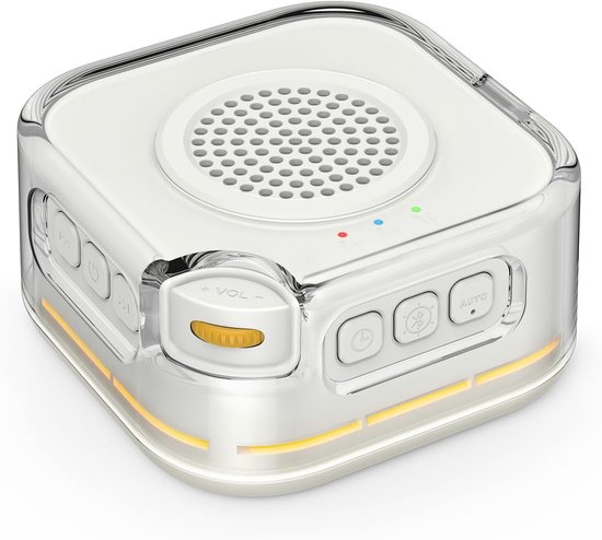 Witte ruismachine, witte ruis met inslaaphulp met 28 geluiden en ruisdetectie, dimbaar en routekaart, draagbare geluidsmachine met Bluetooth voor volwassenen en kinderen
