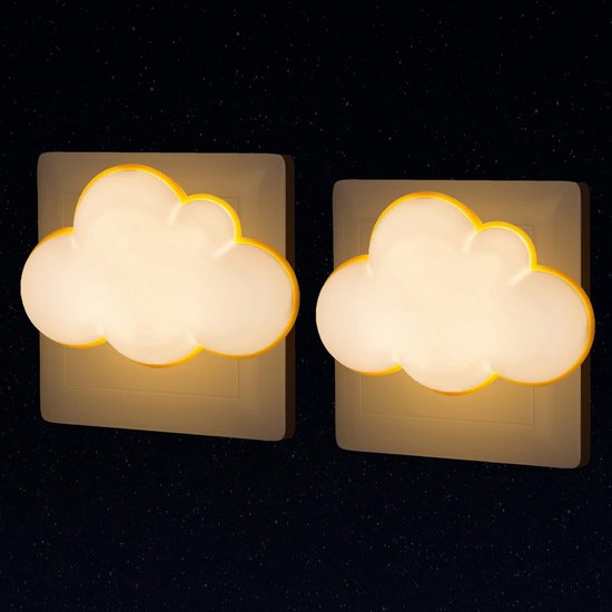 Wolken Nachtlampje Stekker In Stopcontact, LED Wandlamp Automatisch met Schemersensor Geschikt voor Trap Hal Slaapkamer Toilet, Kinderen Bedlamp Geschikt voor Muur Versieren, Cloud Night Lights Plug in Wall [Energieklasse A] van Merkloos