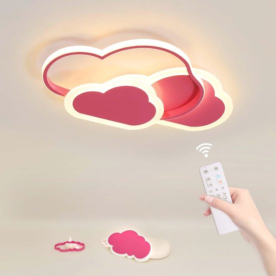 Wolken Plafondlamp LED voor Kinderkamer - Dimbare 32W Slaapkamerlamp Ø42cm met Afstandsbediening van Merkloos