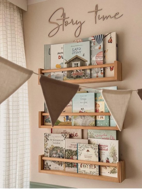 Wooden Wonder Crafts - Wanddecoratie kinderkamer - Story time - Hout