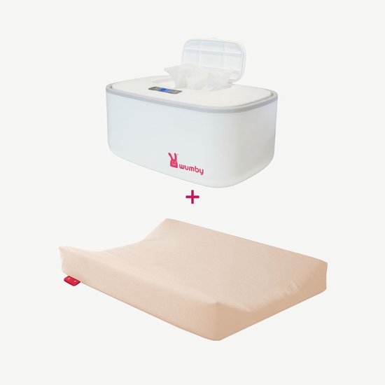 Wumby® Verwarmd Aankleedkussen + Billendoekjesverwarmer - Vanilla en White
