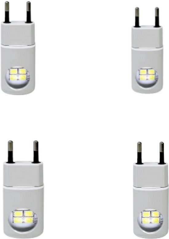 Ynkkvre -4-Pack LED Nachtlampje Stekkerdoos Licht, Sanftes, warmwit Licht, Schemering tot Zonsopgang Nachtlampje, Sfeerverlichting, Nachtlampje voor Slaapkamer, Badkamer, Kinderkamer, Gang, Keuken van Merkloos