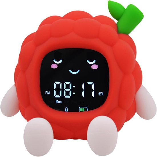 Ynkkvre -Kinder Lichtwekker met Nachtlampje - Veilig Siliconen Fruitvorm - 6 Natuurlijke Geluiden & Snooze - Zonsopgangsimulatie - Perfect Cadeau voor Kinderen van Ynkkvre