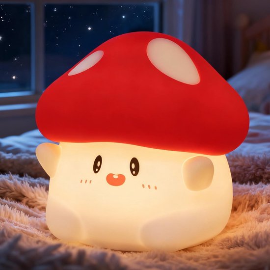 Ynkkvre - Pilz Nachtlicht - Pilzlampe - Dimmbares Kinder Nachtlicht - Kinderzimmer Sicher Nachtlicht - Dekor Pilzlampe - kindveilig - 30-minuten timer - nachtelijke begeleiding - aanraakbediening