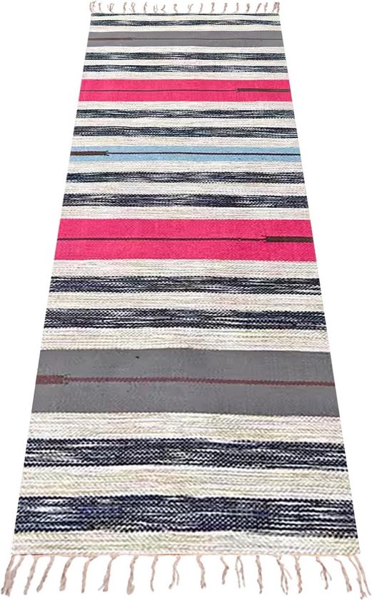 Yoga mat Handgemaakte Art & Rugs van biologisch katoen - handgeweven, antislip en dik - geschikt voor verschillende yoga en fitness thuis - comfortabel en extra lang - 60 x 180 x 3 mm van Gaiam