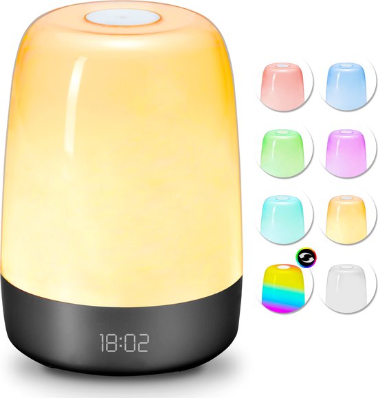 YONO Wake Up Light - Lichtwekker - Digitale Wekker - met 7 Natuurgeluiden - Slaapkamer - Zwart van Yono.