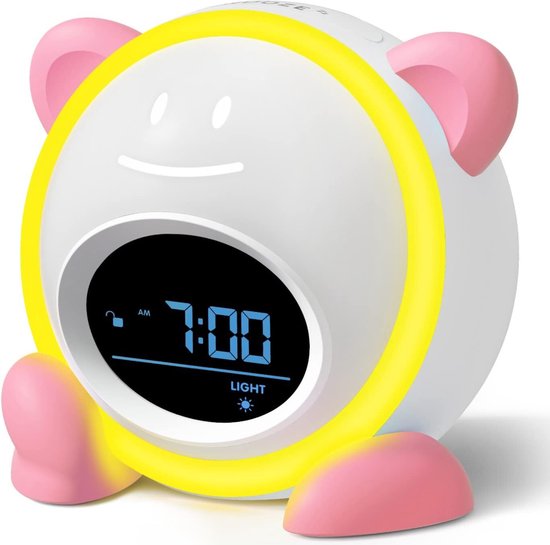 YUCONN Nēny Slaaptrainer Kinderen - Kinderwekker met Nachtlamp - Slaapwekker - Slaaphulp - Dimbaar - Roze van Merkloos