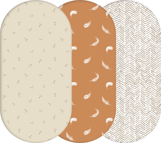 Yunioo Universele Wieglaken Set │ Hoeslaken Baby voor Kinderwagen, Verschoonmand en Mozesmand │ Aankleedkussenhoes │ Kraamcadeau babyshower │ 3-pak │40x80 cm elastisch