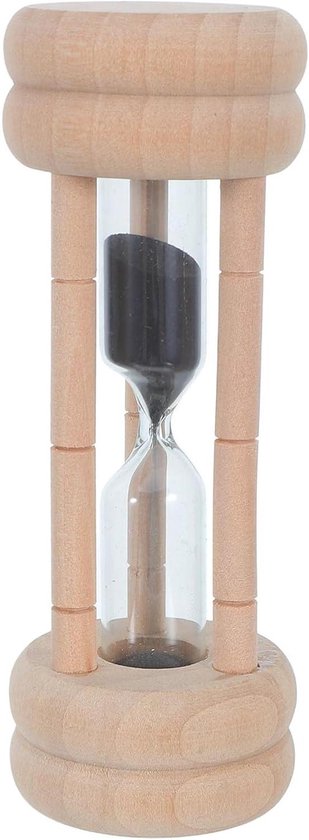 Zandloper Kinderen - Houten Timer - Tandenpoetsen Leren - Interactief Zand - 10.5 cm Hoog - Meerkleurig