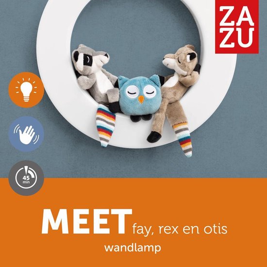 Zazu - Deluxe Magic Wandlamp - Met 9 kleuren LED en 3 magnetische knuffels ( Fay, Rex & Otis ) ! - Ultra moderne lamp met de laatste technologie! van Zazu